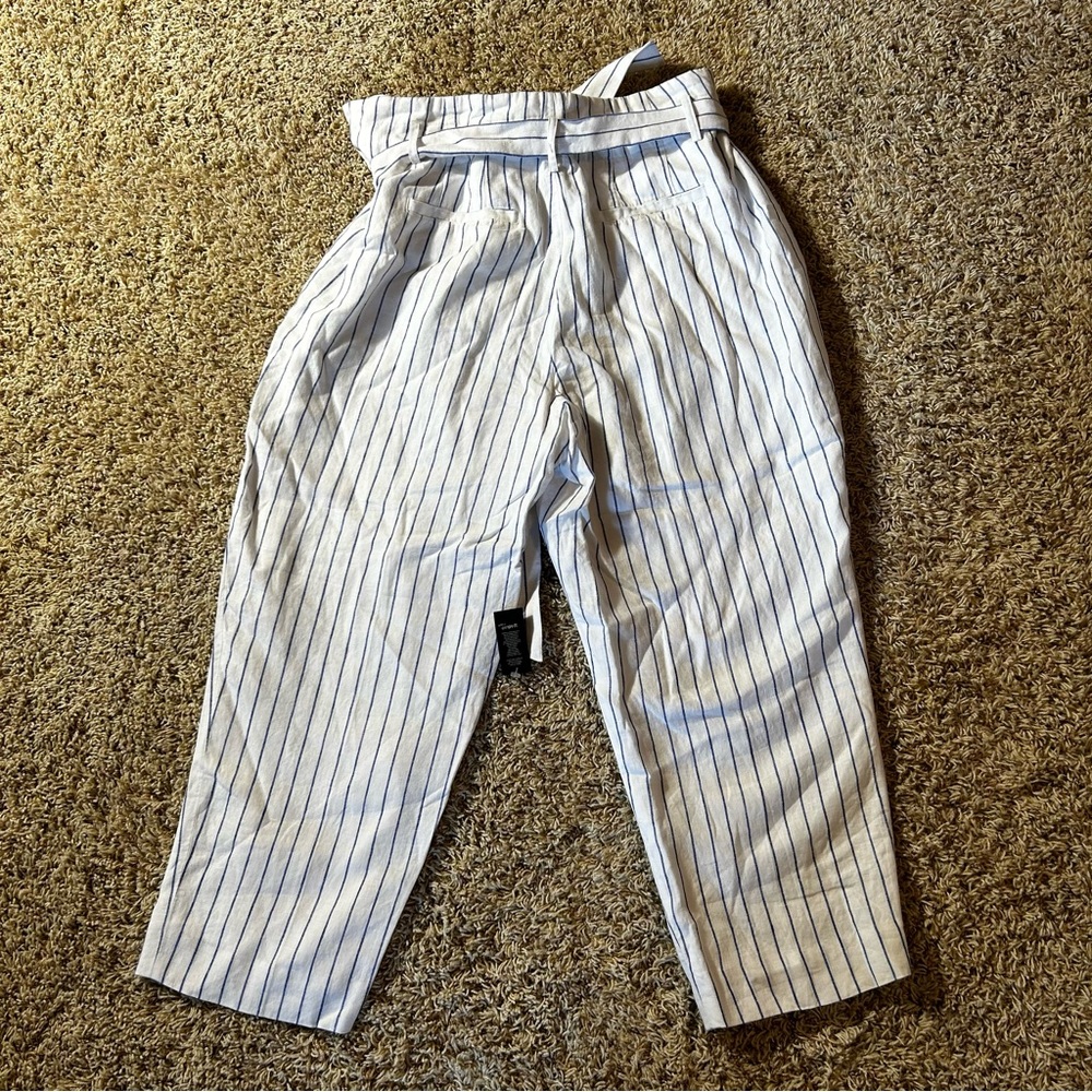 Lauren Ralph Lauren- Women’s Fully Lined Linen Pinstripe Cropped Pants -Size 18W - Picture 2 of 5
